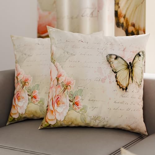 PETTI Artigiani Italiani - Coppia di Federe Cuscino 80x80 cm in Microfibra, Cuscini Arredo Camera da Letto, Divano, Salotto, Set 2 Fodere Copricuscino, Federa Shabby 336, 100% Made in Italy