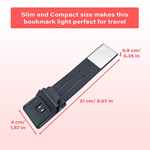 Book Light, Amber Rechargeable Clip-On Reading Light by Hooga. 1600K Warm LEDs for Reading in Bed. Blue Light Blocking. Built-in USB Charger, 4 Brightness Settings. Works with Kindles