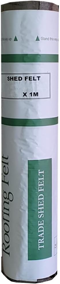 – BillyOh Roofing Felt Green Mineral Standard Grade Shed Roofing Felt 5m + Roofing Clout Nails Tacks
