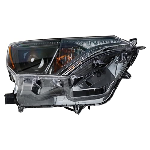 Image of TRQ Passenger Side Headlight Assembly Halogen Black Bezel Compatible with 2016-2018 Toyota RAV4 North American Built TO2503268