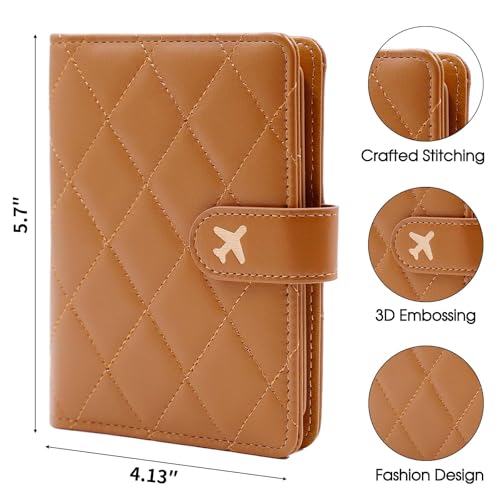 Image of Melsbrinna Rfid Passport Holder for Travel women /Men, Cute Passport Wallet Rfid Blocking Card Slots, Rfid Passport Cover /CaseTravel Wallet, Passport Book Holder (1, LG BROWN)