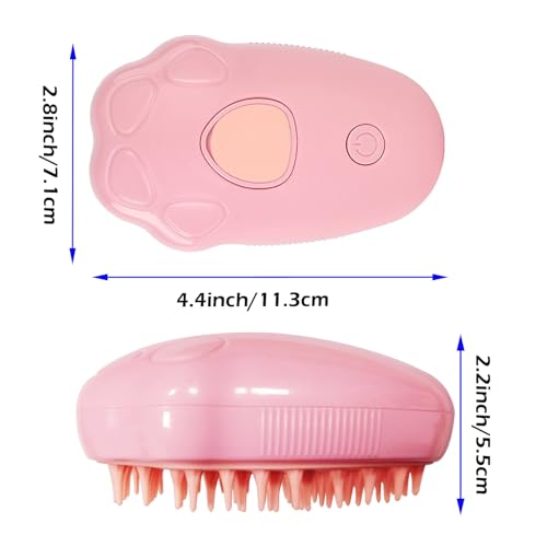 Image of Steam Brush for Cats, Spray Comb Mist Brush, Rechargeable Steam Pet Brush for Dogs and Cats, Self-Cleaning 3-in-1 Cat Hair Brush with Steam for Long and Short Hair for Cats and Dogs (pink)