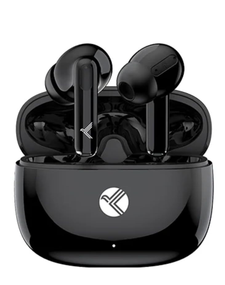 Image of KDM Z5 BlackPods Bluetooth 5.4 Wireless Earbuds, 35H Total Playtime, 5H Music Time, 60 Min Type-C Fast Charging, in-Ear Design, Voice Assistant, Touch Controls, Black
