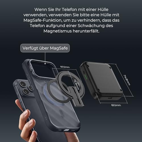 abxylute M4 Snap-On Mobile Gaming Controller für Android & iPhone, leichter, tragbarer Handy-Controller, Retro-Emulator-Gamepad im Taschenformat mit Ständer, Dual-Joystick-Turbo, Magnet (black)