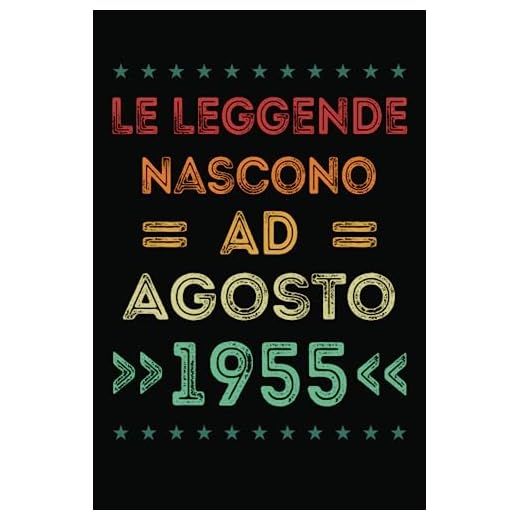 Le Leggende Nascono Ad Agosto 1955: Idea regalo originale e divertente di 68 anni per donne e uomini. Taccuino a righe