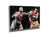 FENIN Floyd Mayweather Vs Manny Pacquiao Poster Boxing Hand Made Posters Canvas Print Wall Art Home Man Cave Gift Decor (Stretched Canvas, 36" x24)