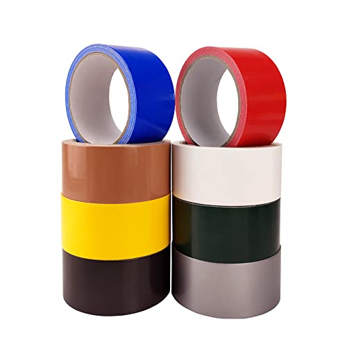 Pengruili Waterproof Duct Tape，8 Roll Multi Use Colored Duct Tape，Tearable Duct Tape No Residue Strong Adhesive，For Crafts，Home Repair Use,Carpet Binding.（Fn-6-8Mx-4.8 * 10） #TOP25