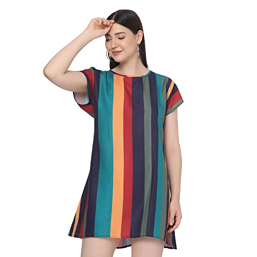 Image of DHRUVI TRENDZ Women's Knee-Length Dress | One Piece Dress for Women | Dresses for Women | Trendi Dress for Women | Dress