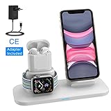 base de carga iphone y airpods 【ESTACIÓN DE CARGA INALÁMBRICA MULTIFUNCIÓN 3 en 1】El soporte de carga Wonsiadary está especialmente diseñado para cargar tu reloj Apple, AirPods y iPhone (todos los teléfonos con capacidad Qi) en un solo lugar. Funciona para Airpods, todas las versiones Apple Watch (38 mm y 42 mm), Apple Watch Series 4, Series 3, Series 2, Series 1; y para todos los compatibles con todos los teléfonos habilitados para Qi, incluye iPhone Xs / Xs Max / XR / X / 8/8 Plus y Samsung Galaxy S9 / S9 Plus / Note 8 / S8