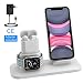 Produktbild bossgo Ständer Kompatibel für Apple Watch,3 in 1 Fast Qi Wireless Charge Charging Stand für iPhone AirPods iWatch Series 1/2/3/4, für iPhone X Samsung GalaxyS8/S8 and Qi-Enabled Geräte - Weiß