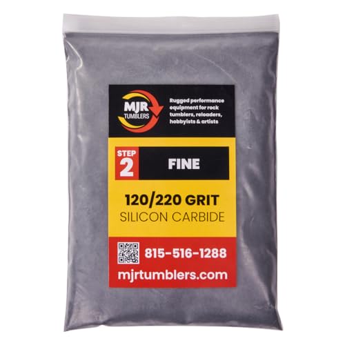 120/220 Grit Silicon Carbide Rock Tumbler Grit, Fine Stage 2 Rock Polishing Grit 3 lb, Stone Polishing Compound for Rotary &amp; Vibratory Tumblers, Lapidary Supply