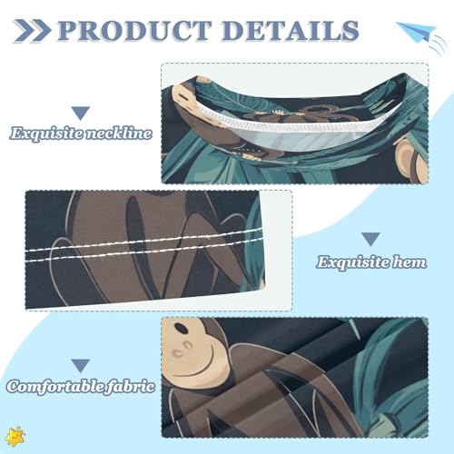 Kids Swimsuit Monkey Cartoon Turtle Leaf Sunscreen T-Shirts Swimwear Sets UPF 50+3