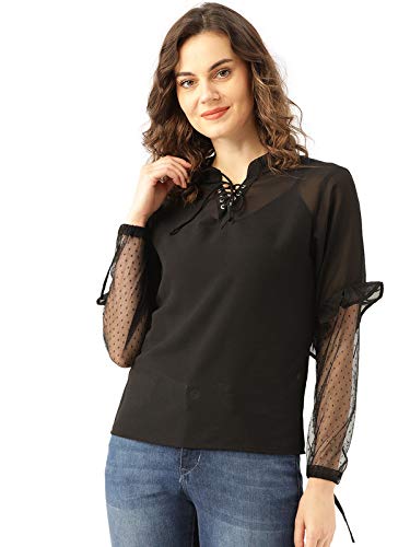 Marc Loire Womens Black Fashion Western Party & Casual Wear Top