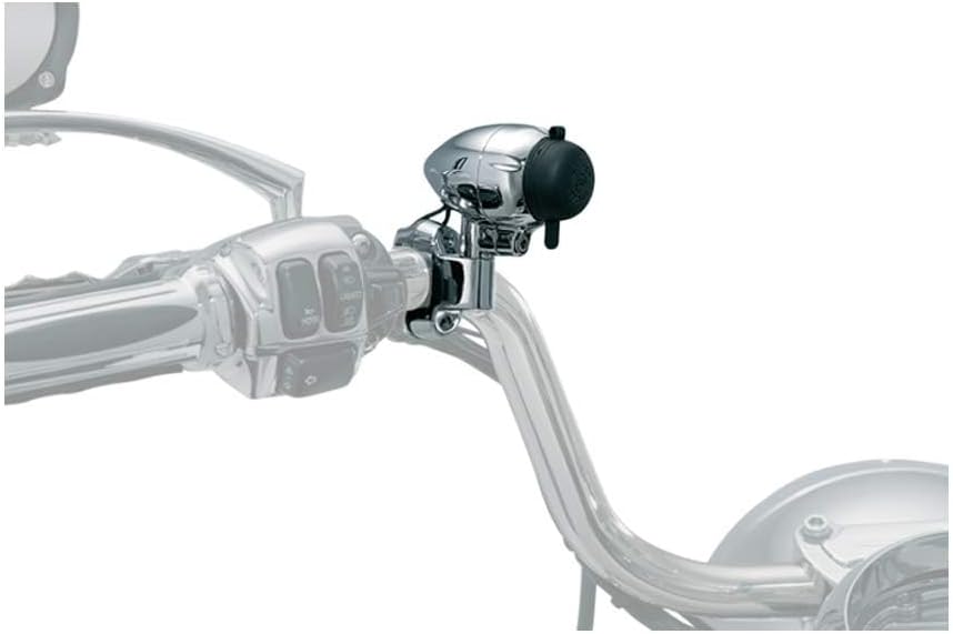 Kuryakyn 1476 Motorcycle Handlebar Accessory: Electrical Power Point/Device Charger with Mounting Clamp, Universal Fit for 1-1/4" Diameter Handlebars, Chrome , Black