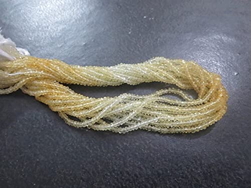Perles aigue-marine jaune en rondelles facettées de 3.50 mm pour création de bijoux uniques