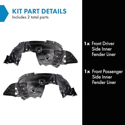 Image of TRQ Front Inner Fender Liner Set Compatible with 2016-2021 Mazda CX-3 MA1248148 MA1249148