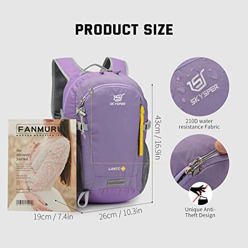 Skysper Small Hiking Backpack, 20L Lightweight Travel Backpacks Waterproof Hiking Daypack For Women Men(Purple) #TOP4