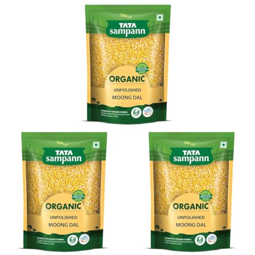 Image of Tata Sampann Organic Unpolished Moong Dal, 1kg (Pack of 3)