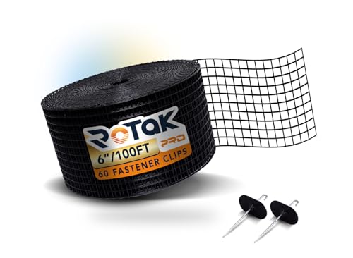 Rotak Critter Guard PRO - 6in x 100ft Solar Panel Bird Prevention Roll Kit with 60 Fastener Clips...