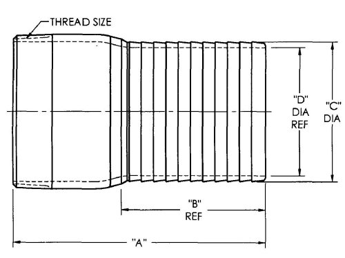 Dixon ST25 Unplated Steel Hose Fitting, King Combination Nipple Threaded End With Knurled Wrench Grip, 2"-11-1/2 Npt Male X 2 Inch Hose Id Barbed thumb #2