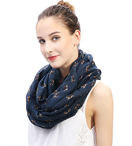 Lina & Lily Beagle Dog Print Women's Infinity Scarf Lightweight2