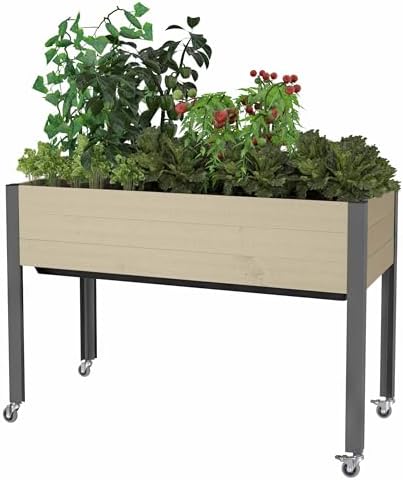 CedarCraft Self-Watering Raised Garden Bed (21" x 47" x 32"H) - Container Gardening with The Convenience of a Self-Watering Irrigation System. Made in Canada.