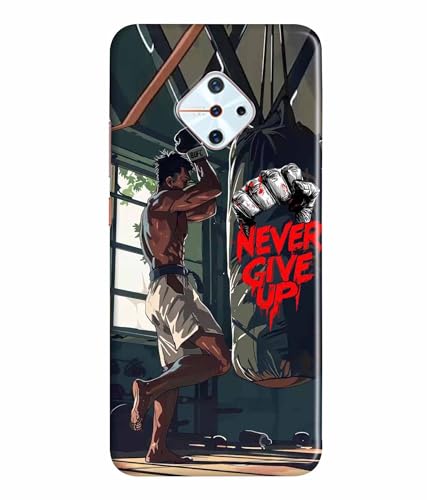 Image of Never Give Up Motivation Quotes Printed Hard Back Case Cover & Compatible for Vivo S1 Pro (Multicolor) - D1809