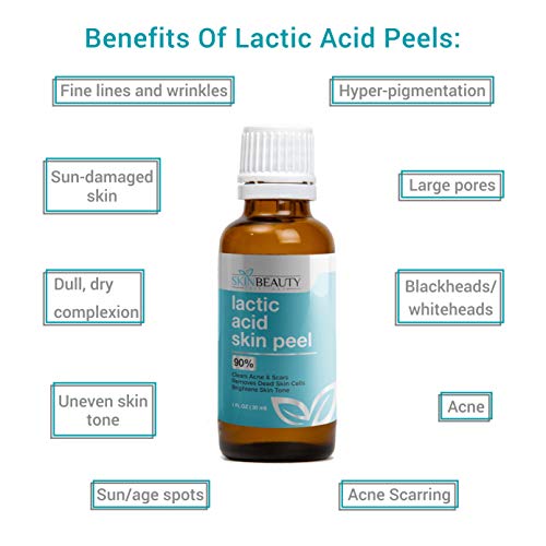 Lactic Acid 90% Skin Chemical Peel- Alpha Hydroxy (Aha) For Acne, Skin Brightening, Wrinkles, Dry Skin, Age Spots, Uneven Skin Tone, Melasma & More (From Skin Beauty Solutions) - 2Oz/ 60Ml #TOP1