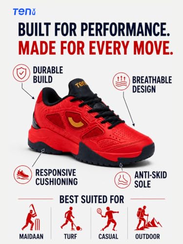 Image of By Sachin Tendulkar Unisex Switch Fan Edit 2.0 Multi-Sport Shoes | for All Turfs with Rubber Studs