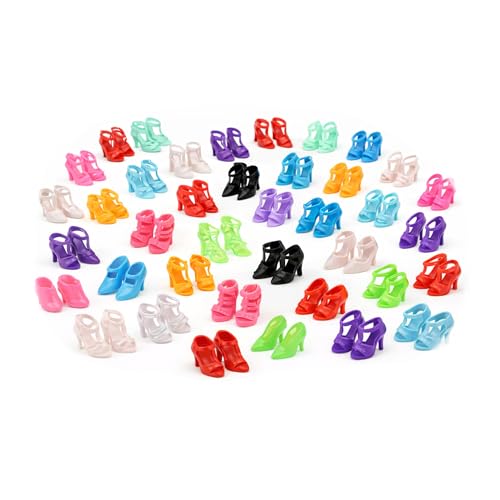 30 Pairs Fashion Doll Shoes for 12-Inch Dolls – Mixed Colors & Styles – Display Accessories for Adult Collectors