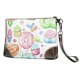 Description structurelle : cette pochette à sucre pour cupcakes, beignets, muffins offre un grand espace pour vos affaires. Poche principale : 1 fente, 1 poche intérieure zippée, longueur de la sangle de poignet de 16,5 cm. Assez spacieux pour accueillir des cartes, de l'argent, des pièces de monnaie, des smartphones, des passeports et d'autres objets de première nécessité