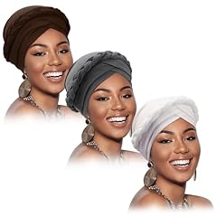 3 Pack Twisted Braid: Dark Grey/White/Dark Brown