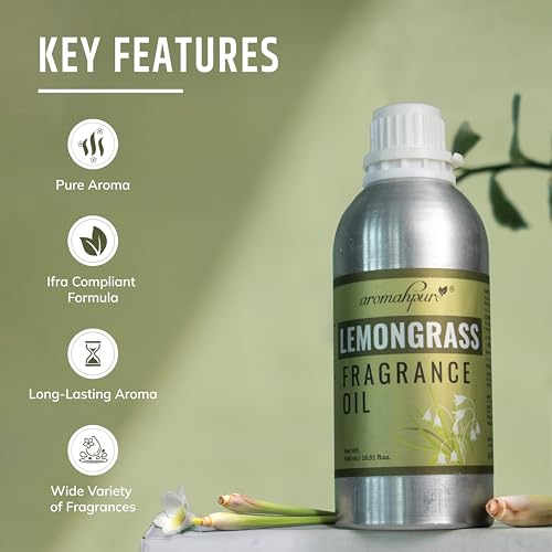 Image of Aromahpure Lemongrass Aroma Oil | 500ml Undiluted & Natural | Long-Lasting Scent for Aromatherapy, Candle & Soap Making, Diffusers, Room Freshener, Humidifier, Bathroom Revitalizer & Home Essentials