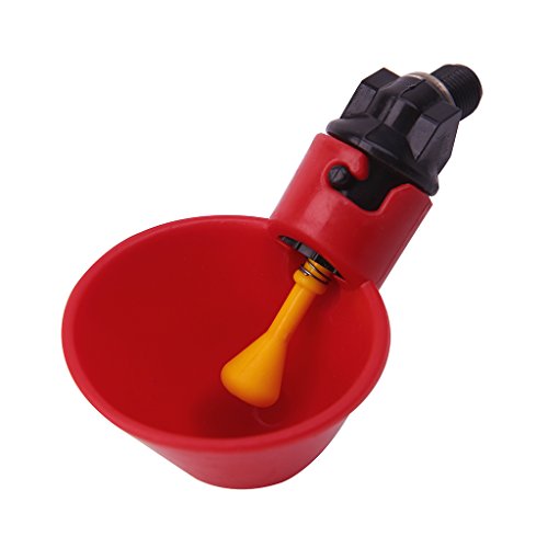 lpyfgtp Poultry Water Drinking Cups Plastic Chicken Hen Bird Automatic Drinker Feeder -Red