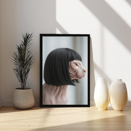 Poster amusant chat sphinx avec perruque idée cadeau originale - 6