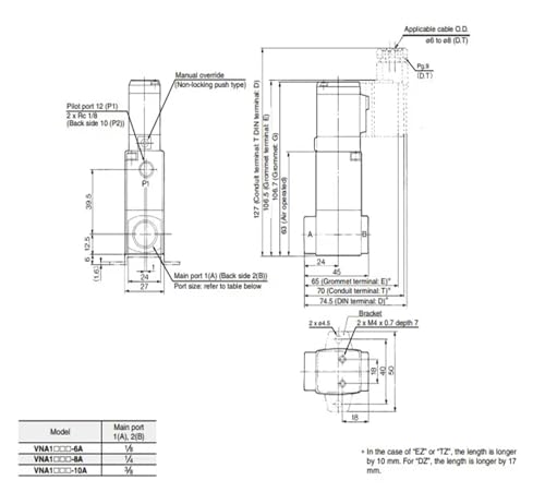 Vanne 2 Voies VNA112A mécanisme de précision pour fluide et air
