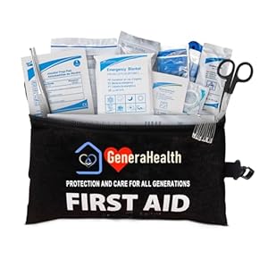 GeneraHealth 97 Pieces First Aid Kit - Medical Supplies Survival Kit with HSA/FSA Eligibility - Emergency Kit with First Aid Supplies for Travel, Hiking, Camping - First Aid Bag for Kids and Adults