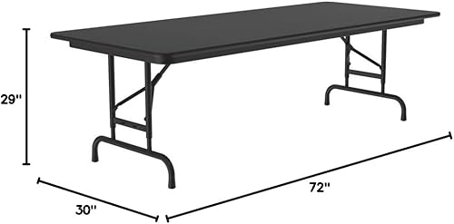 Miniatura 23 de Correll - Mesa plegable de altura ajustable y resistente, parte superior laminada de alta presión, fabricada en Estados Unidos, delantal de acero