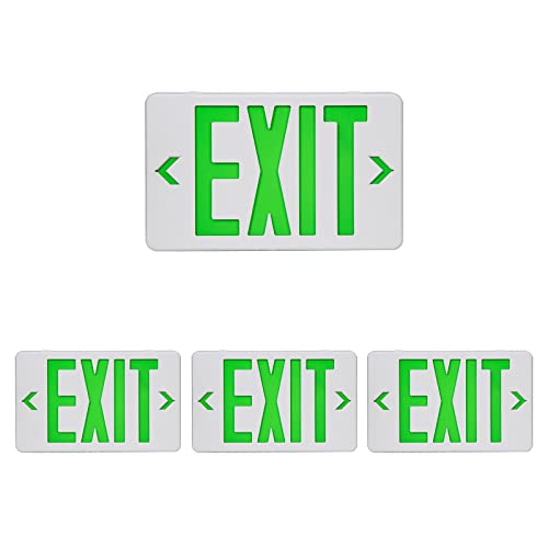CM MZY Green Double Face Emergency Sign with Battery Backup, UL Certified, US Standards, Emergency Light, AC 120/277V, 4 Pack