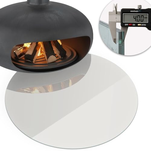 Placa para chimenea resistente a chispas y calor en vidrio gris 6