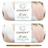 CAHOVY 2 Pack T-Shirt Yarn Crochet Yarn for Beginner Crochet...