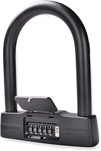 ZECHAO Waterproof Cover Bike U Lock,Anti-Hydraulic Shear 18mm Heat-Treated Lock Beam U-Lock for Mountain Bikes,Road Bikes,Motorcycles Anti-Theft Lock (Color : Black)