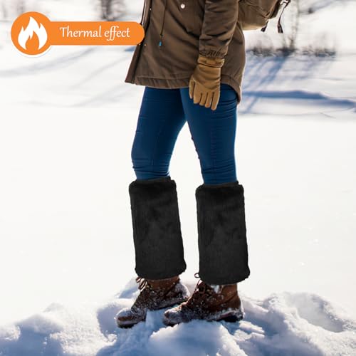 Image of BESPORTBLE Faux Fur Fuzzy Leg Warmers, Furry Boot Covers for Women Warm Fuzzy Boot Cuff Boot Sleeves Leg Warmers for Winter