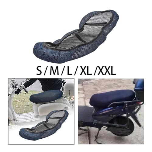 Almohadilla asiento motocicleta con funda completa de malla transpirable negra 4