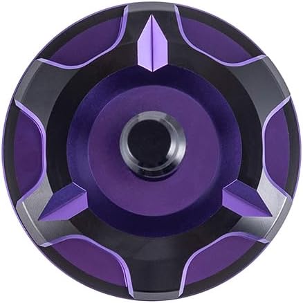 Advanblack Axion Billet Aluminum Fuel Tank Gas Cap with Vent Hose Fits For Harley Touring 1996+ Harley Street Glide, Electra Glide, Road Glide, Road King, Softail (Black and Purple)