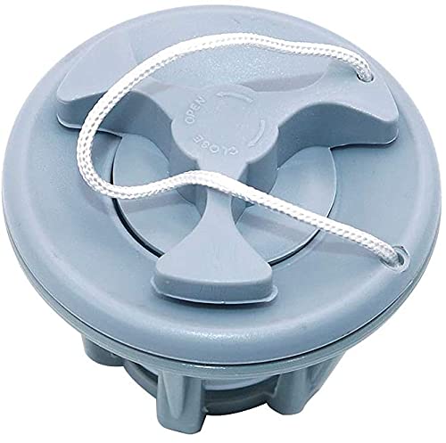 Valvola Aria Per Kayak E Canoa 8 Denti - Ricambio In PVC Con Doppia Tenuta Per Gommoni E Barche Gonfiabili, Grigio