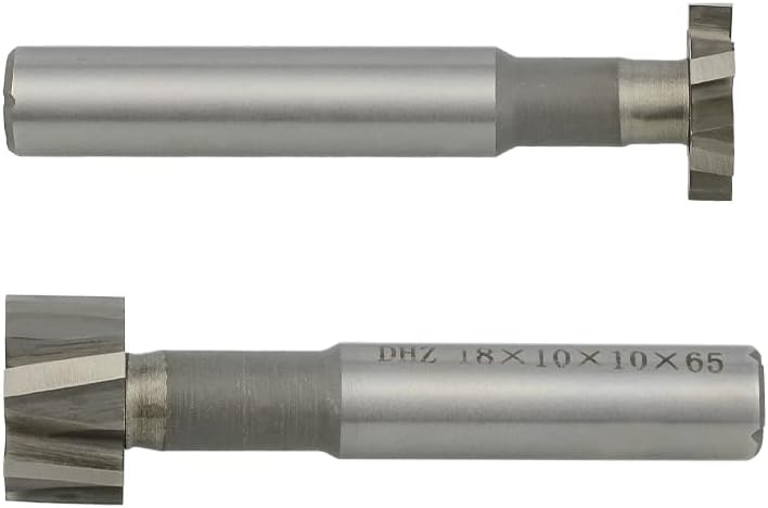 Vista 4 de Fresadora de ranura en T HSS Molino de extremo para metal HSS Woodruff Key Seat Router Bit CNC Herramienta de fresado, 10x2x6x65L