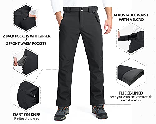 33,000Ft Men'S Winter Snow Ski Fleece Lined Pants Warm Waterproof Softshell Insulated For Snowboard Outdoor Work Hiking thumb #2