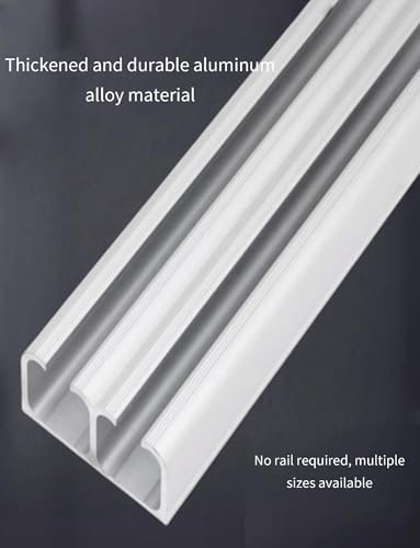 Double Sliding Door Hardware Kit - Aluminum Track for Barn Door, Easy Installation Closet Rail for Home & Commercial Use, 100cm (39.3in) - Upgrade Your Space!