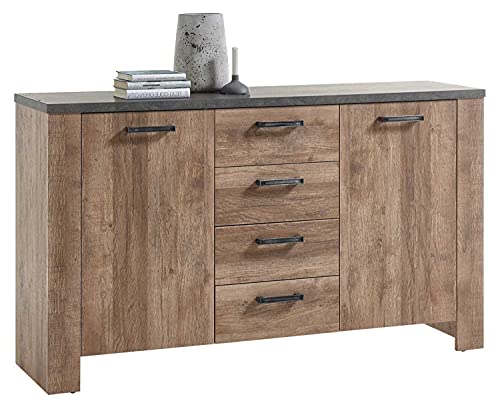 Möbel Jack Kommode Sideboard Anrichte | Dekor | Anthrazit | Braun | Samdal...